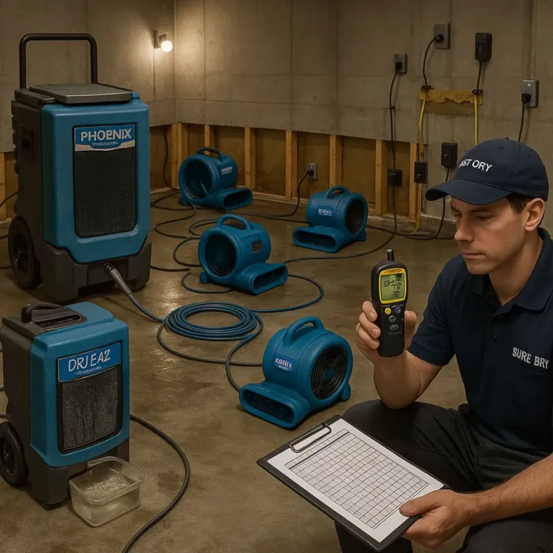 Structural Drying and Dehumidification process in Arlington, GA